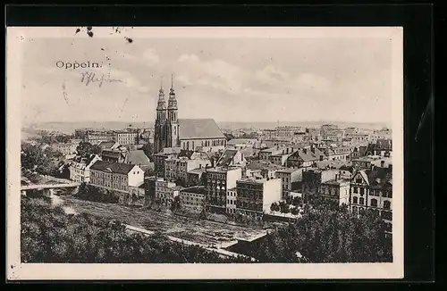 AK Oppeln, Stadttotale mit Blick zur Kirche