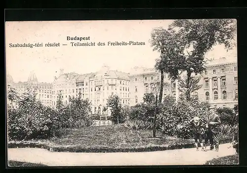 AK Budapest, Teilansicht des Freiheits-Platzes