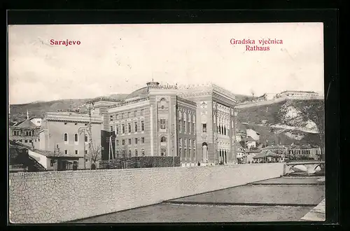 AK Sarajevo, Blick auf das Rathaus