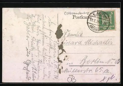 AK Lagow, Generalansicht der Ortschaft