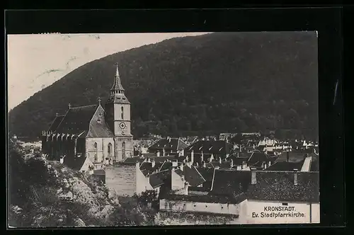 AK Kronstadt, Blick über die Ev. Stadtpfarrkirche auf die Stadt
