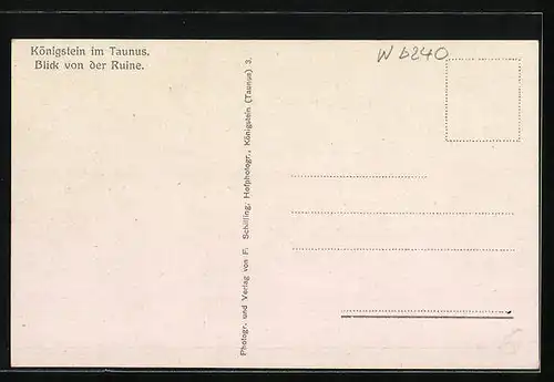 AK Königstein im Taunus, Blick von der Ruine über die Stadt