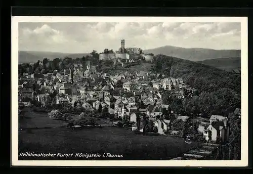 AK Königstein im Taunus, Totalansicht der Stadt mit der Ruine