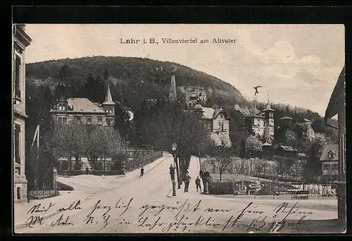 AK Lahr i. B., Blick auf das Villenviertel am Altvater