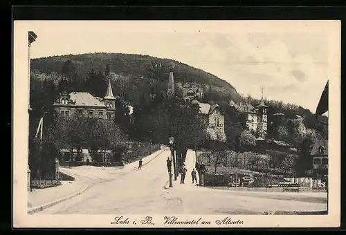 AK Lahr i. B., Blick ins Villenviertal am Altvater