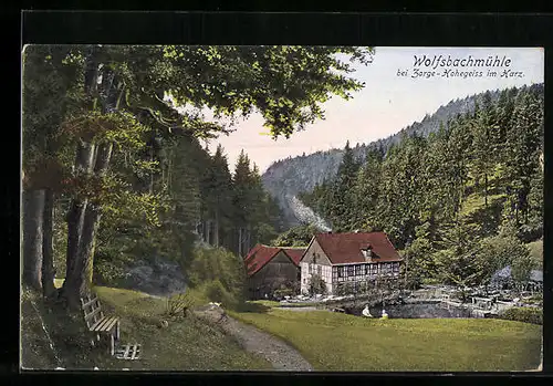 AK Zorge-Hohegeiss im Harz, Blick auf das Gasthaus Wolfsbachmühle