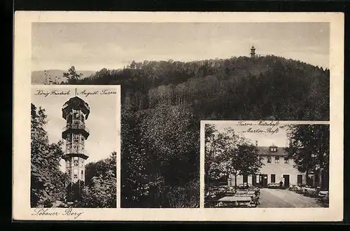 AK Löbau i. Sa., König Friedrich August Turm, Turm-Wirtschaft Martin Proft