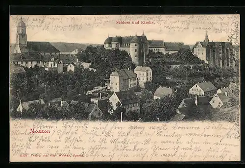 AK Nossen, Blick auf das Schloss und die Kirche