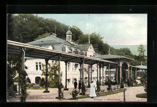 AK Bad Schlangenbad, Wandelhalle im Kurpark