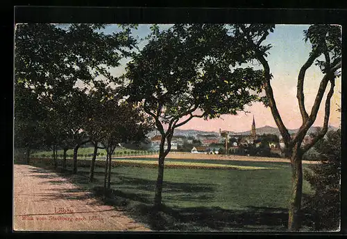 AK Löbau i. Sa., Blick vom Stadtberg zur Stadt