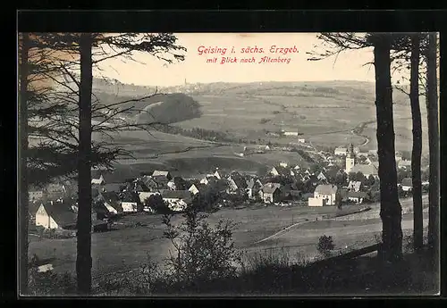AK Geising im Erzgeb., Generalansicht mit Blick nach Altenberg
