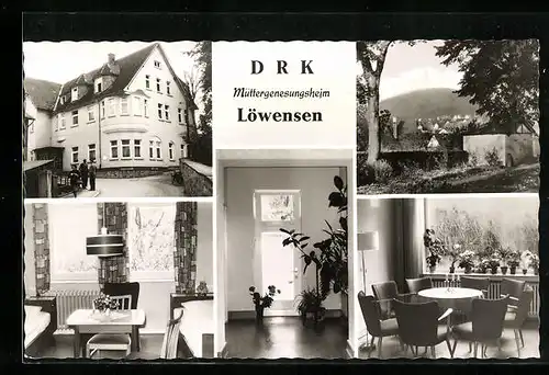 AK Löwensen, das DRK Müttergenesungsheim, Aussenansicht, im AUfenthaltsraum