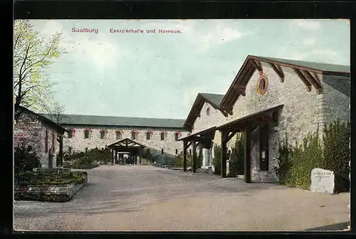 AK Bad Homburg vor der Höhe, Kastell Saalburg, Exerzierhalle und Horreum