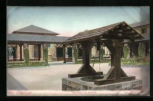 AK Bad Homburg vor der Höhe, Kastell Saalburg, Brunnen im Atrium