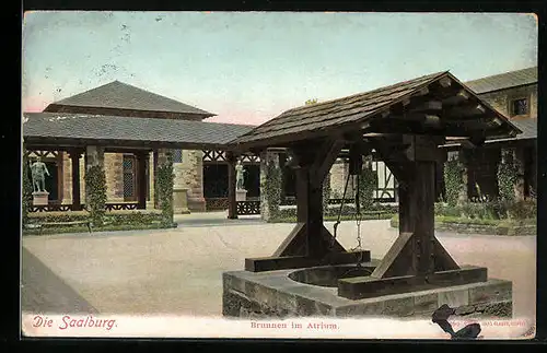 AK Bad Homburg vor der Höhe, Kastell Saalburg, der Brunnen im Atrium