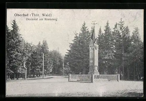AK Oberhof im Thür. Wald, das Denkmal am Rennsteig