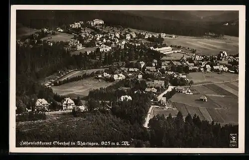 AK Oberhof im Thür. Wald, Fliegeraufnahme der gesamten Stadt