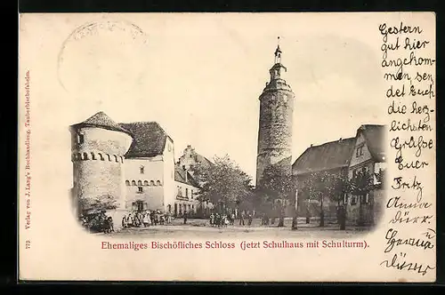 AK Tauberbischofsheim, Ehemaliges Bischöfliches Schloss mit Schulhaus und Schulturm