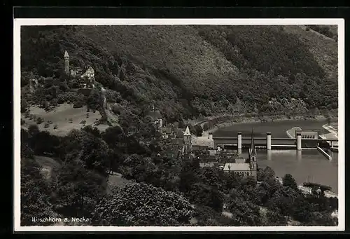 AK Hirschhorn a. Neckar, Blick auf die Kirche an der Staumauer