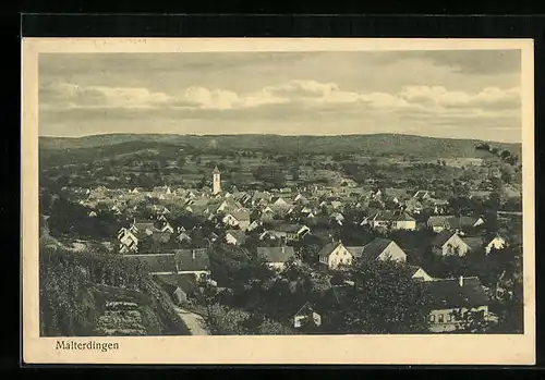 AK Malterdingen, Generalansicht der Stadt mit der Kirche im Zentrum