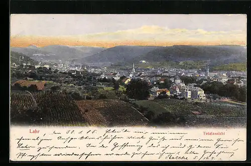 AK Lahr i. B., Totalansicht der Stadt von den Feldern aus