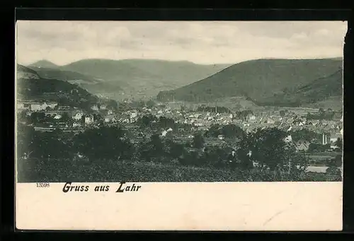 AK Lahr i. B., Blick von den Feldern auf die gesamte Stadt