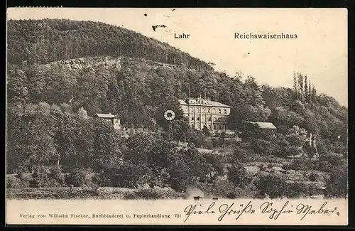 AK Lahr i. B., Blick zum Reichswaisenhaus und das Windrad davor