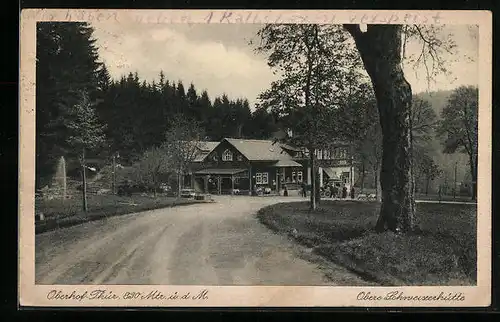 AK Oberhof i. Thür., Strasse zur Oberen Schweizerhütte