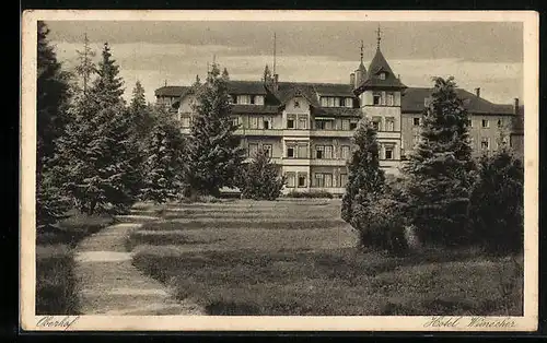 AK Oberhof i. Thür., Fassade des Hotel Wünscher