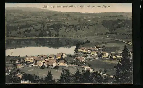 AK Bühl bei Immenstadt im Allgäu, Generalansicht mit grossem Alpsee