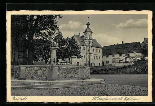 AK Eisenach, St. Georgbrunnen mit Esplanade