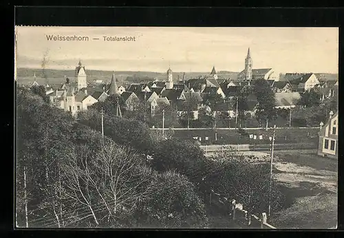 AK Weissenhorn, Totalansicht mit Blick zur Kirche