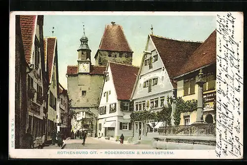 AK Rothenburg o. T., Röderbogen und Markusturm