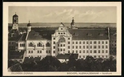 AK Dillingen a. Donau, Blick auf das Bischöfl. Klerikalseminar, Blick auf die Nordfront