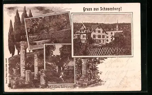AK Schauenburg, Augusta Rauracorum mit Theater, Teilansicht