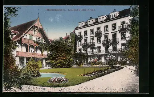 AK Rheinfelden, Soolbad Hotel Krone, Gartenansicht