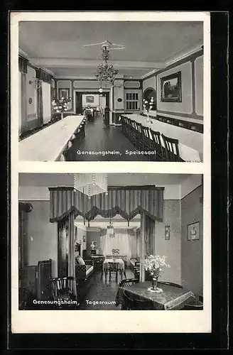 AK Bad König /Odenw., Genesungsheim Dr. Zimper, Speisesall und Tagesraum