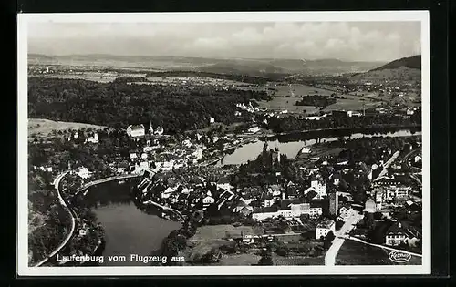 AK Laufenburg, Ortsansicht vom Flugzeug aus gesehen