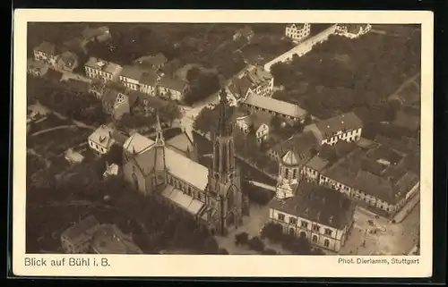 AK Bühl i. B., Panorama aus dem Zeppelin-Luftschiff gesehen