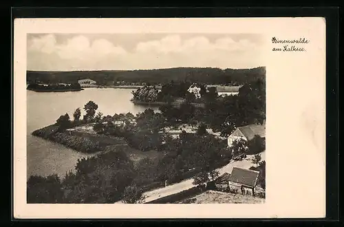 AK Binenwalde, Panorama der Ortschaft mit Kalksee