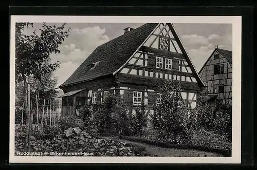 AK Rudolstadt /Thüringen, Birkenheider Haus mit Garten