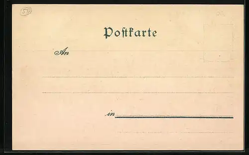 Lithographie Offenburg, Blick zum Ort