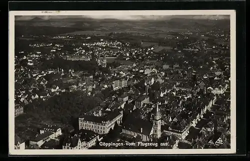 AK Göppingen, Ortsansicht vom Flugzeug aus gesehen
