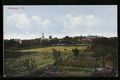 AK Rietberg i. W., Ortsansicht aus der Ferne