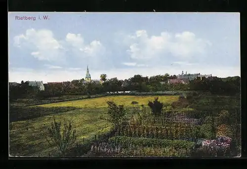 AK Rietberg i. W., Ortsansicht aus der Ferne