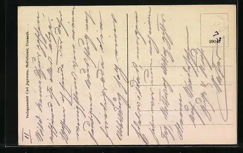 AK Friedrichroda, Gasthaus Spiessberg mit Besuchern, Hirsch