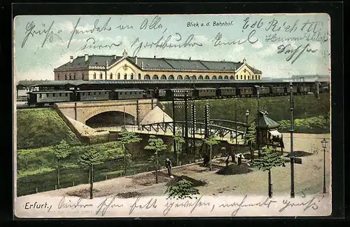 AK Erfurt, Blick auf den Bahnhof