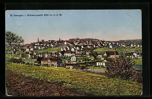 AK St. Georgen /Schwarzw., Gesamtansicht mit Bahnhof