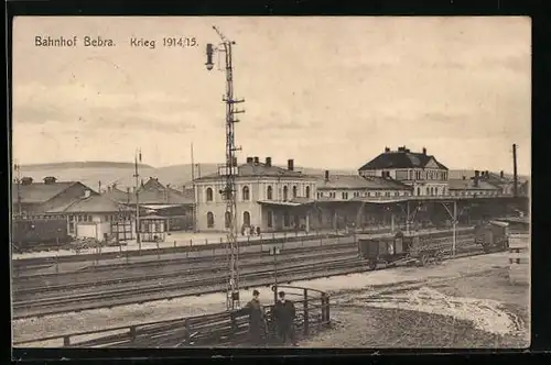 AK Bebra, Der Bahnhof während des Krieges 1914 /15