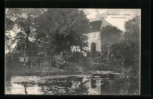 AK Barmstedt /Holst., Schloss Rantzau mit Teich